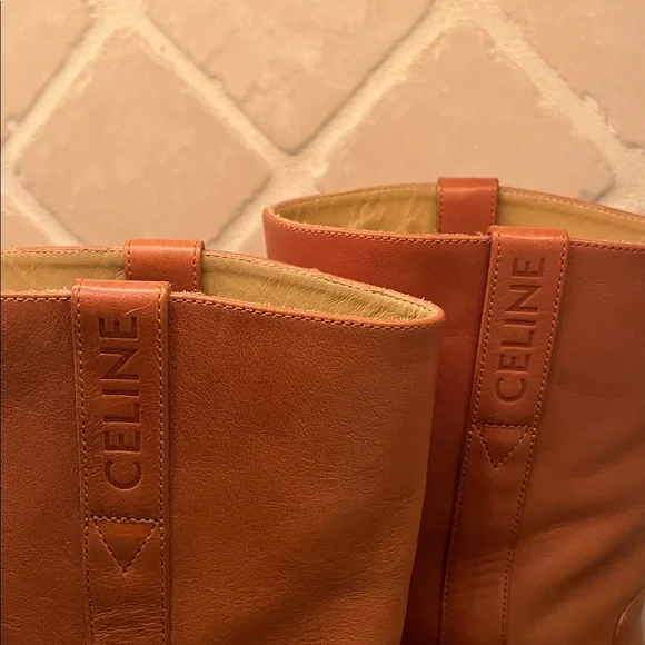 Celine Mid-Calf Boots in Cognac Leather - Picture 8 of 10